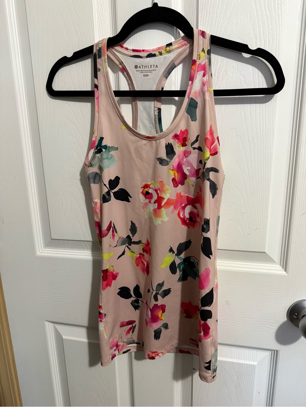 Athleta Nude Pink Floral Racerback Tank